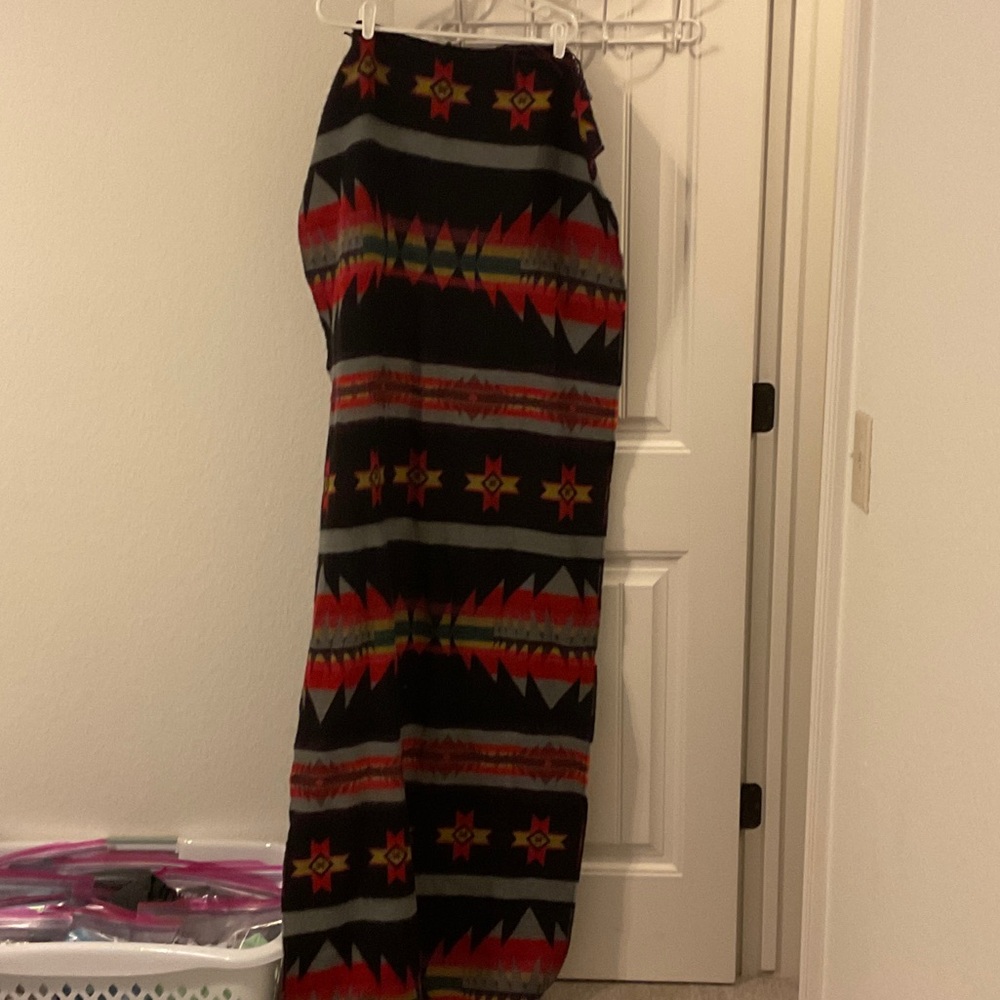 Pistil Black and Red Geometric Maxi Skirt
